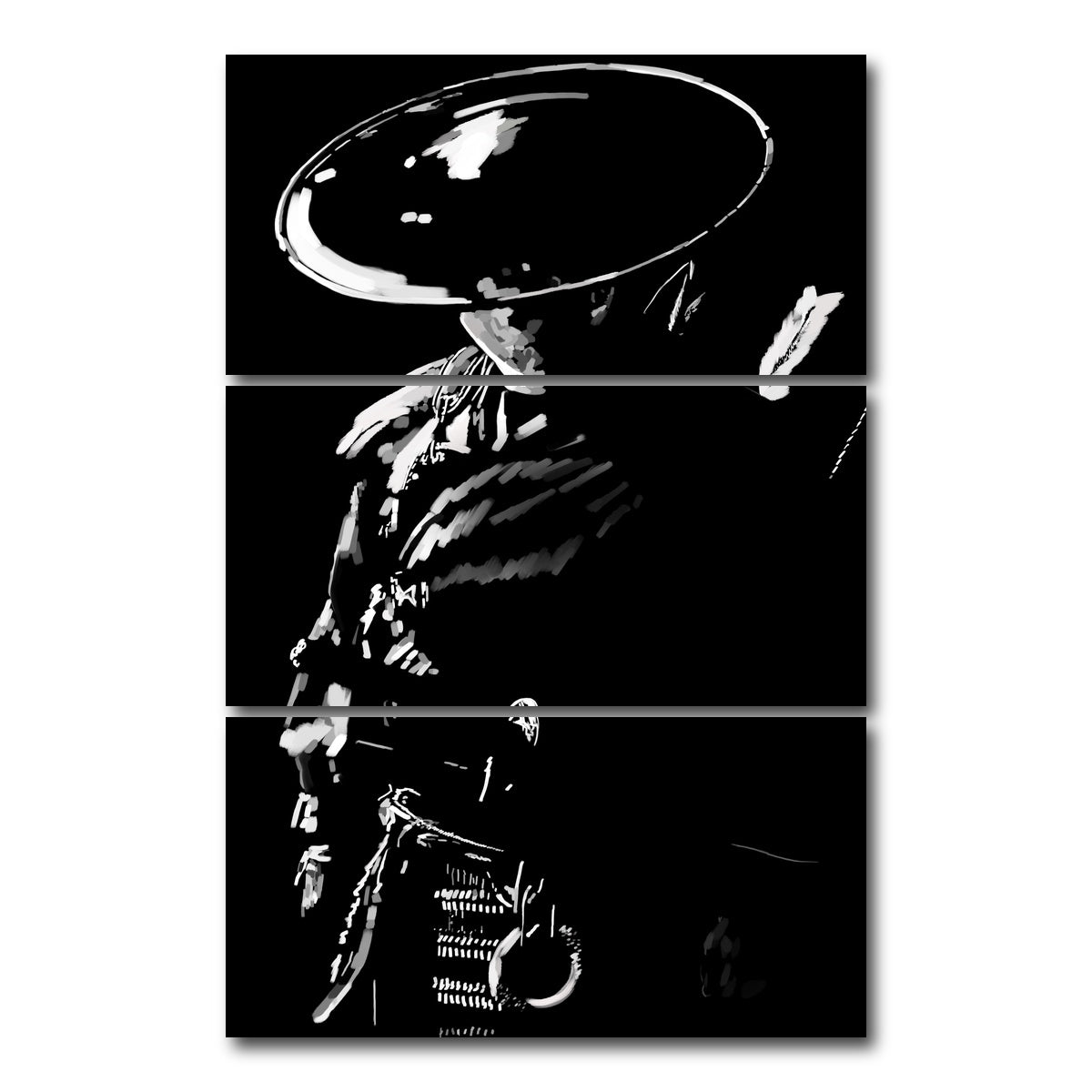 AUTO-MOCKUP WHITE | Samurai | 3 Piece | Gallery Wrap Canvas | group=12x24_stacked