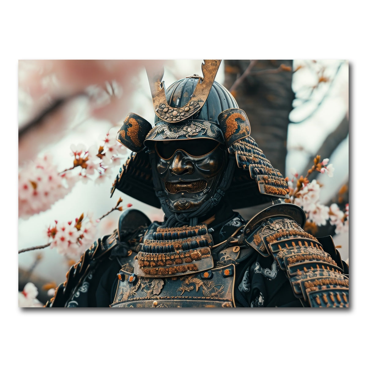 AUTO-MOCKUP WHITE | Samurai armor with cherry blossoms | 1 Piece | Gallery Wrap Canvas | group=4x3