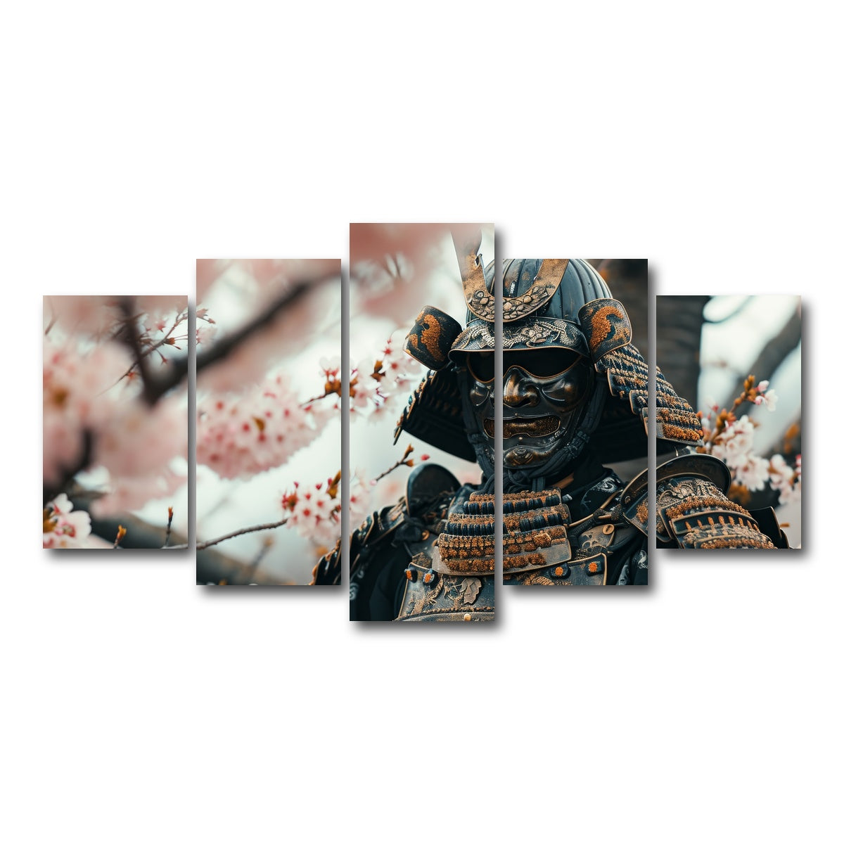 AUTO-MOCKUP WHITE | Samurai armor with cherry blossoms | 5 Piece | Gallery Wrap Canvas | group=5_normal