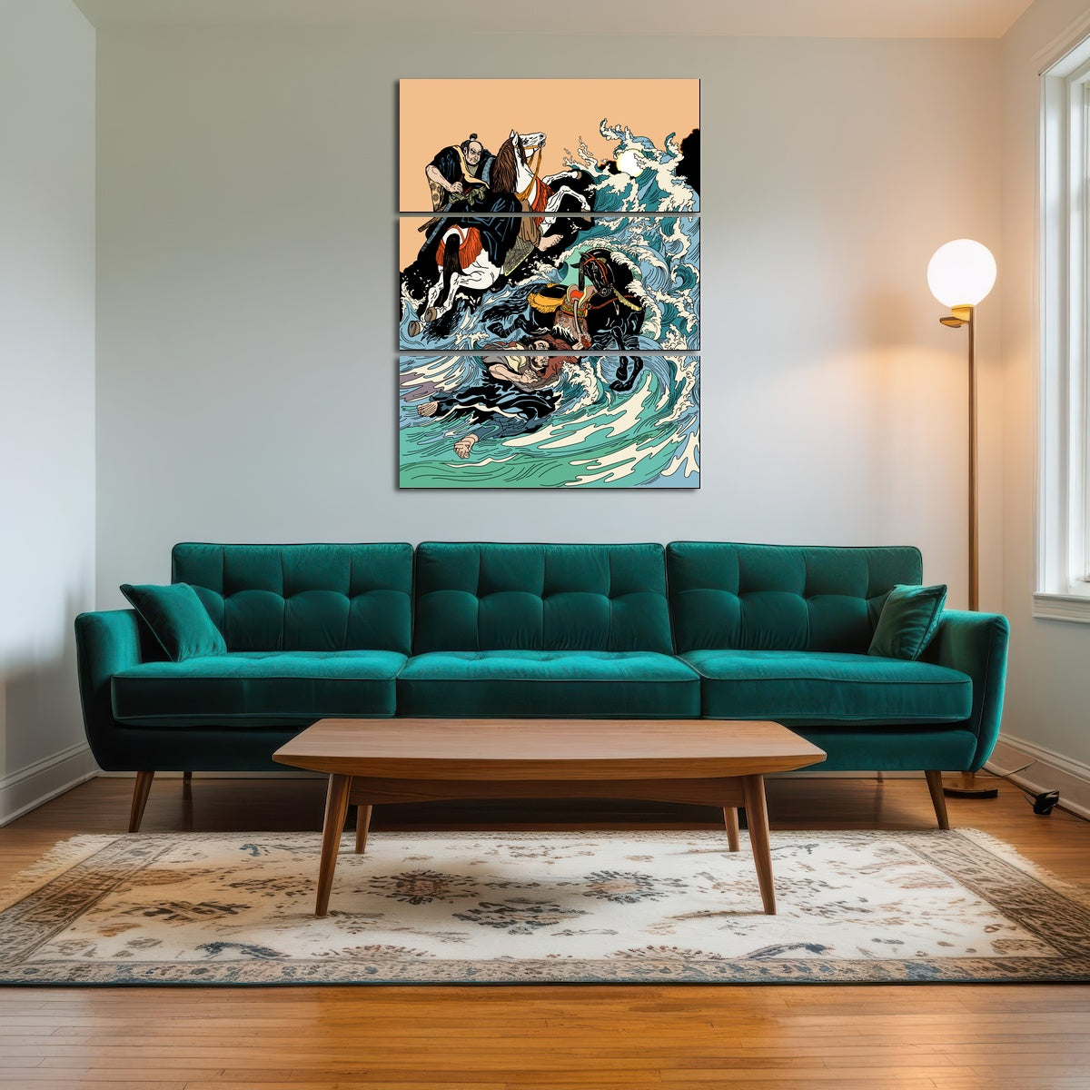 AUTO-MOCKUP ROOM | Samurai horsemen crossing a stormy sea