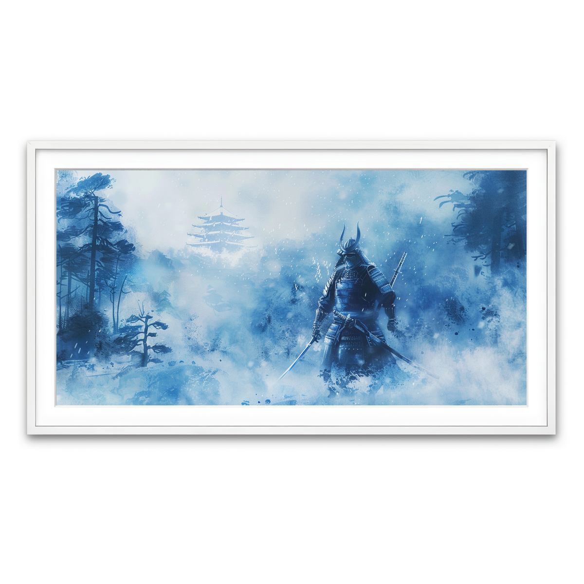 Framed Print 2x1 White