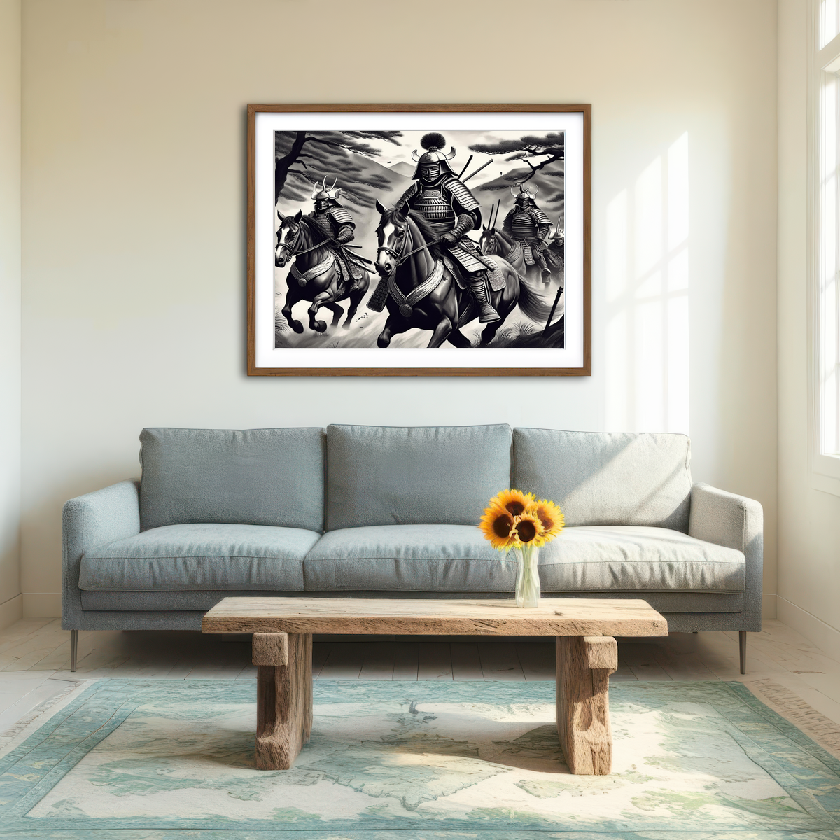 AUTO-MOCKUP ROOM | Samurai's Riding Horses Wall Art