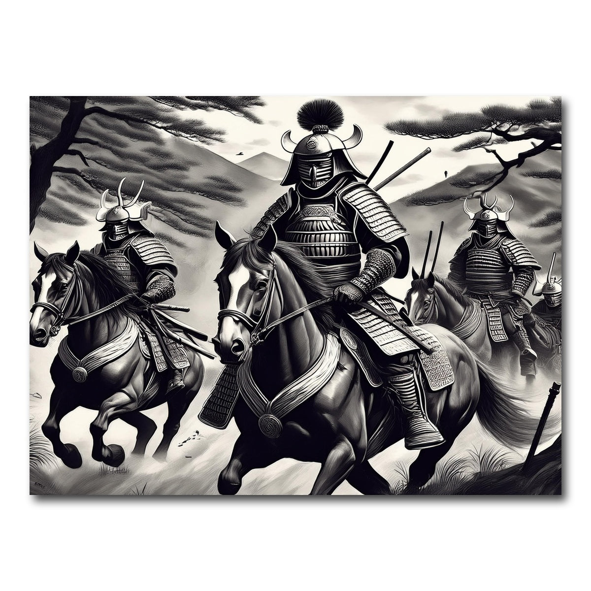 AUTO-MOCKUP WHITE | Samurai's Riding Horses | 1 Piece | Gallery Wrap Canvas | group=4x3