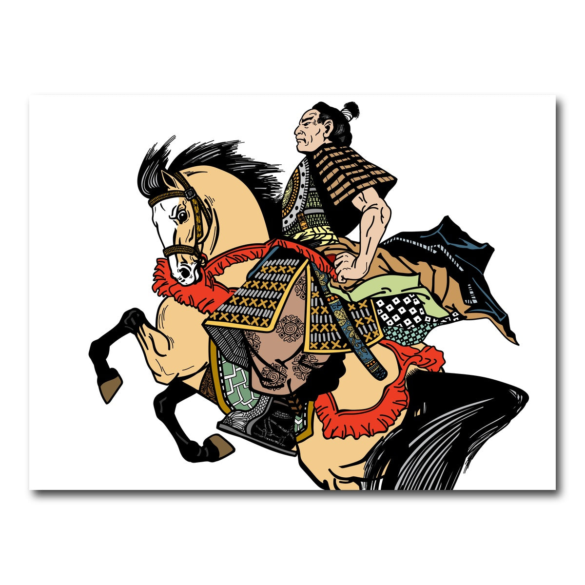AUTO-MOCKUP WHITE | Samurai warrior on horseback | 1 Piece | Gallery Wrap Canvas | group=4x3