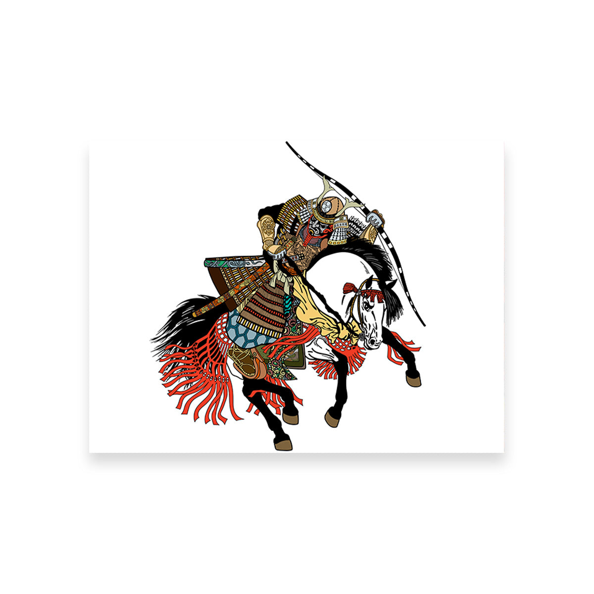 Samurai Archer Wearing War Mask Wall Art