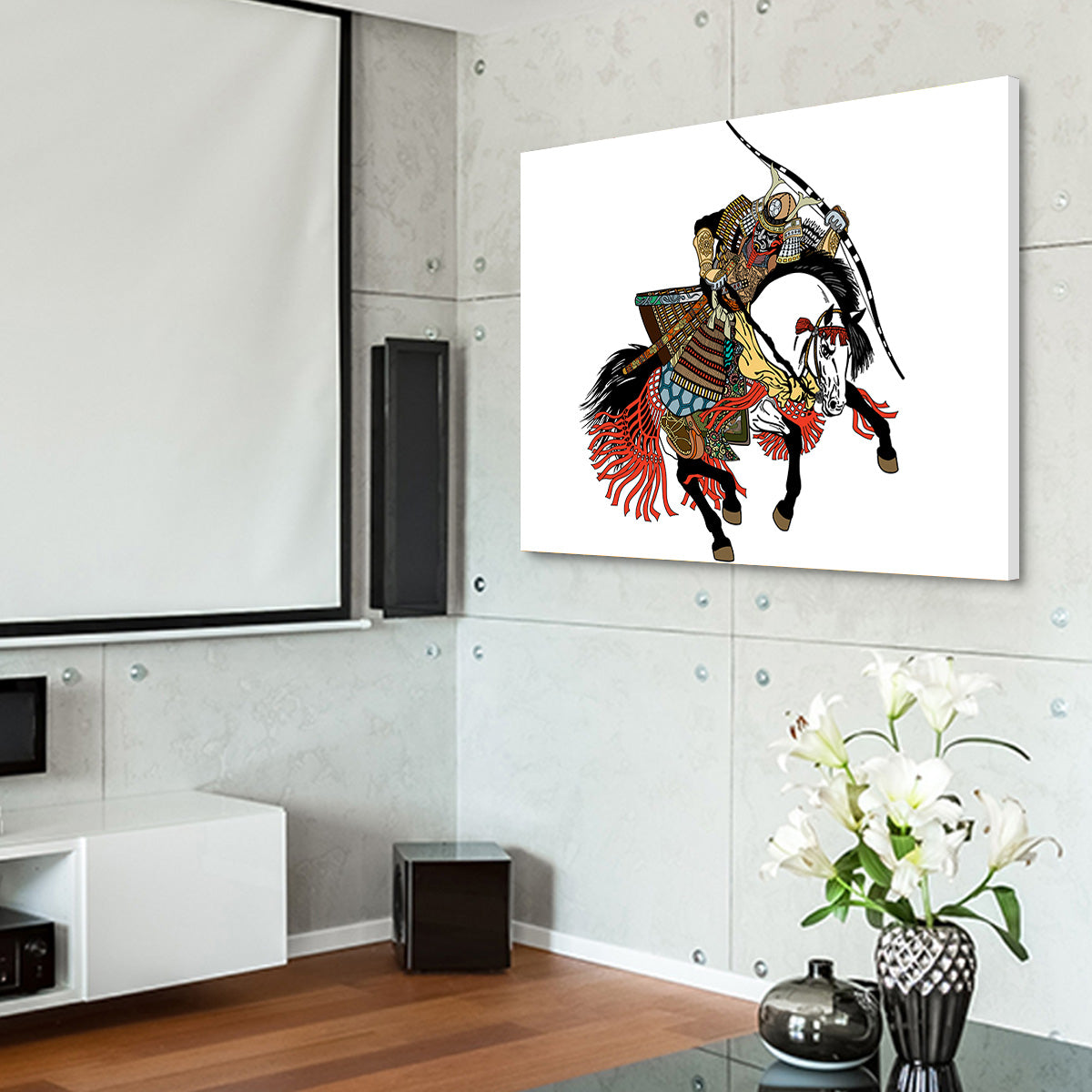 Samurai Archer Wearing War Mask Wall Art