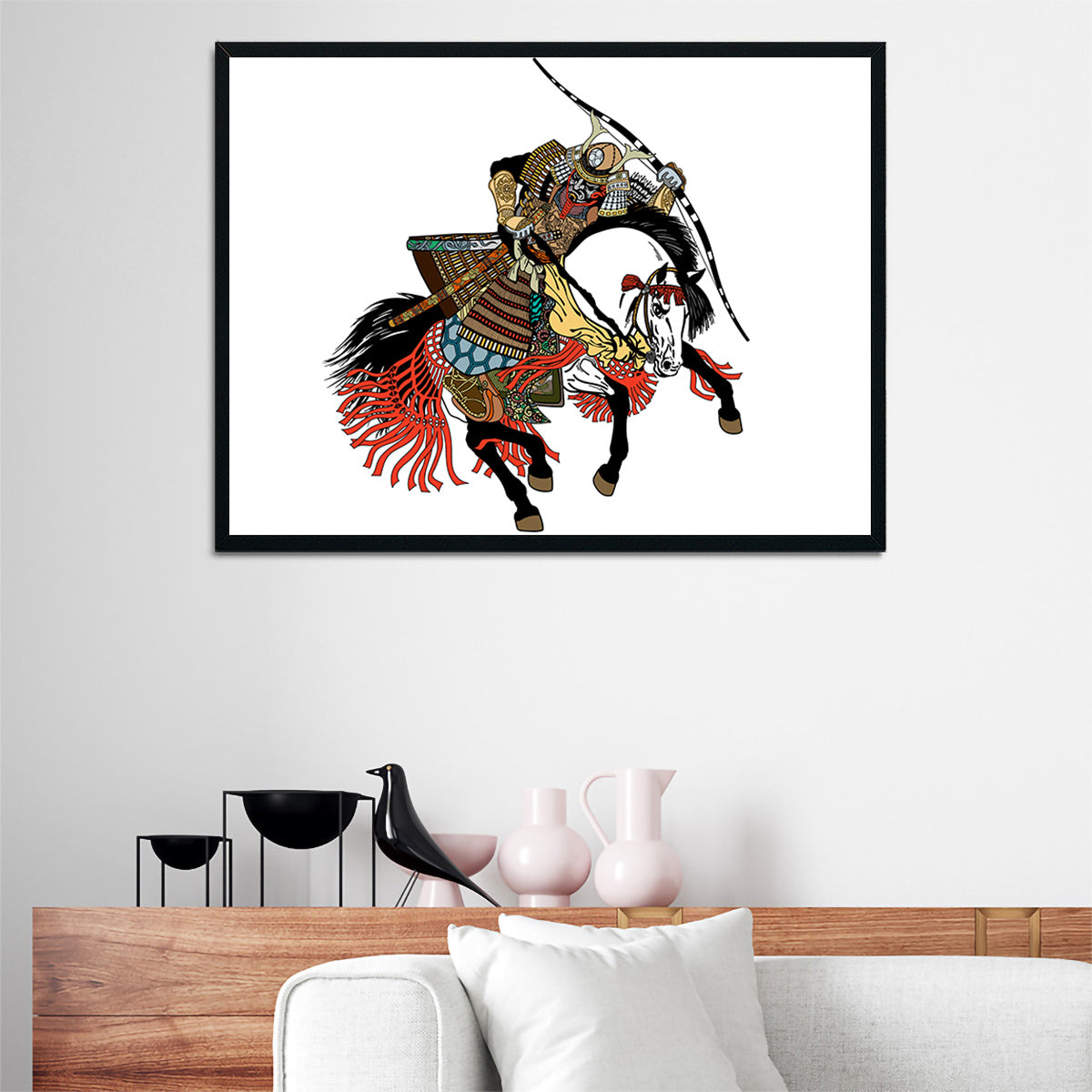 Samurai Archer Wearing War Mask Wall Art