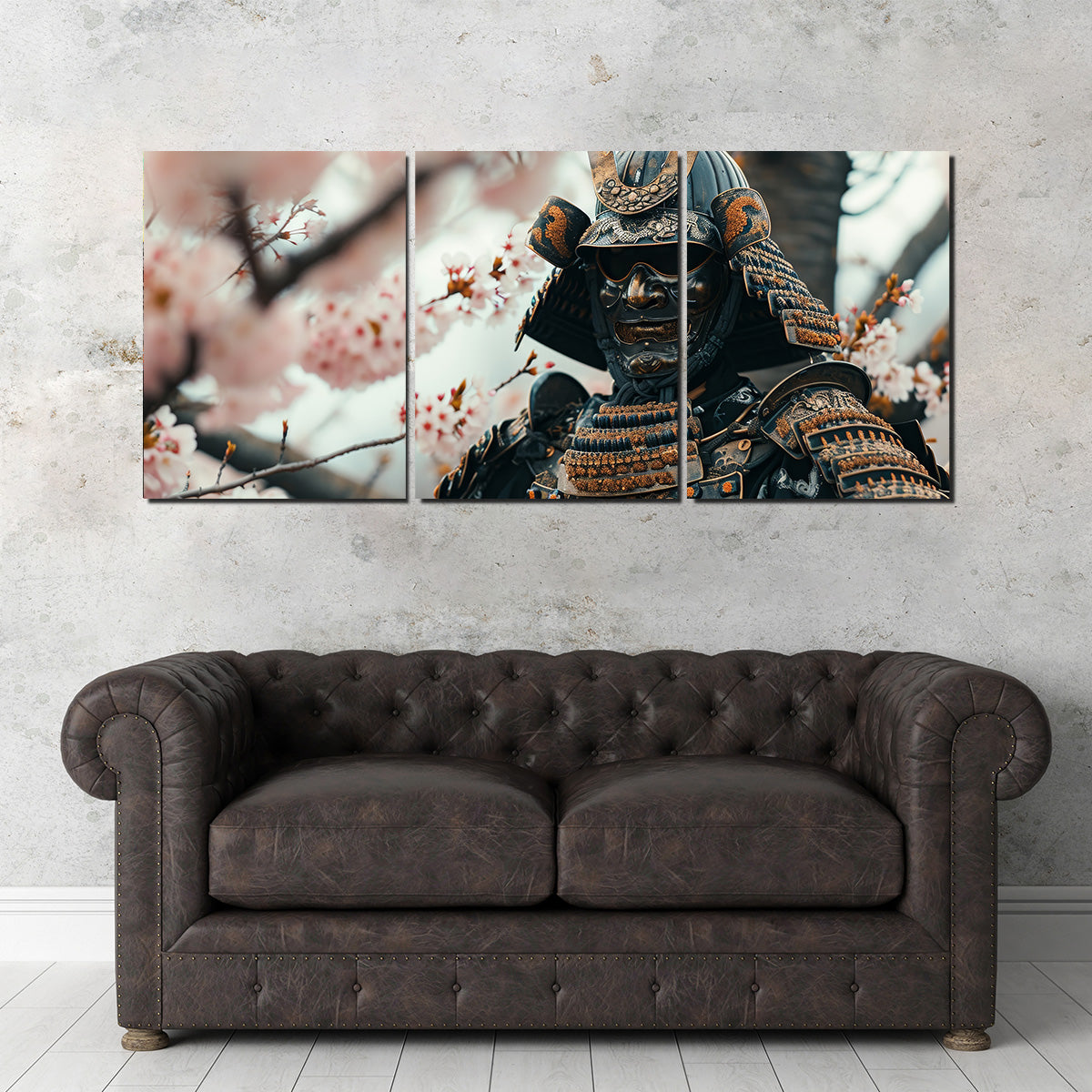 Samurai Armor with Cherry Blossoms Wall Art