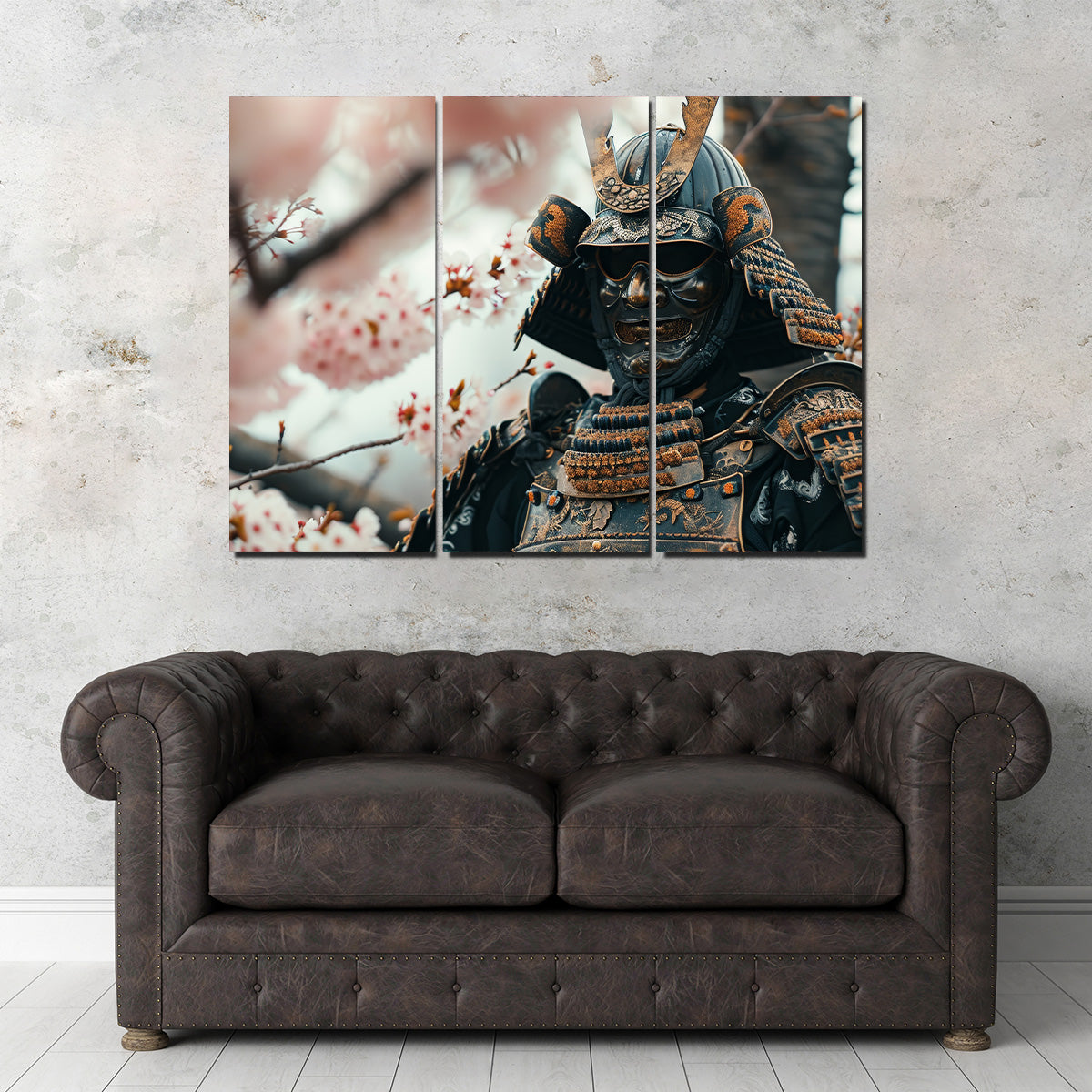 Samurai Armor with Cherry Blossoms Wall Art