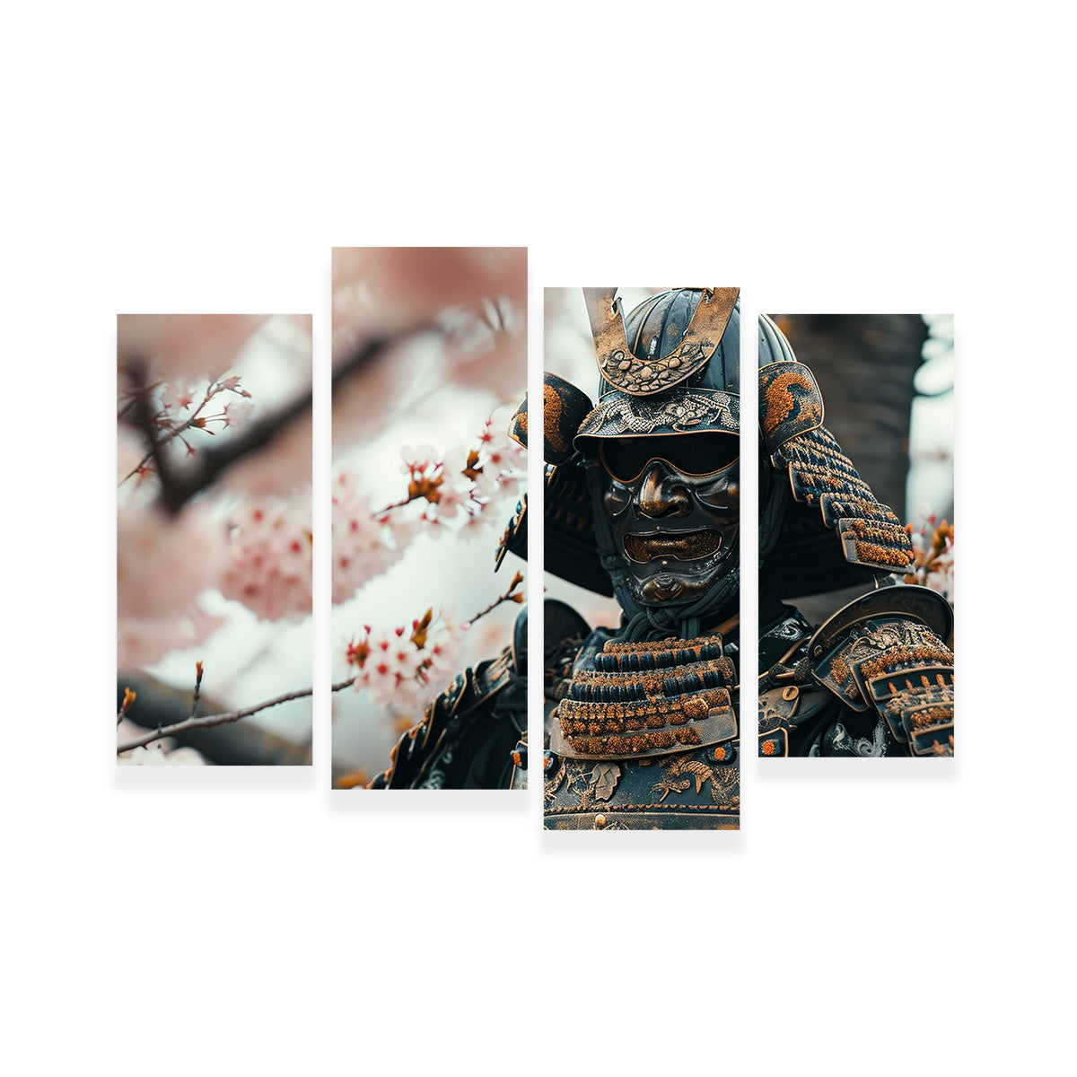 Samurai Armor with Cherry Blossoms Wall Art