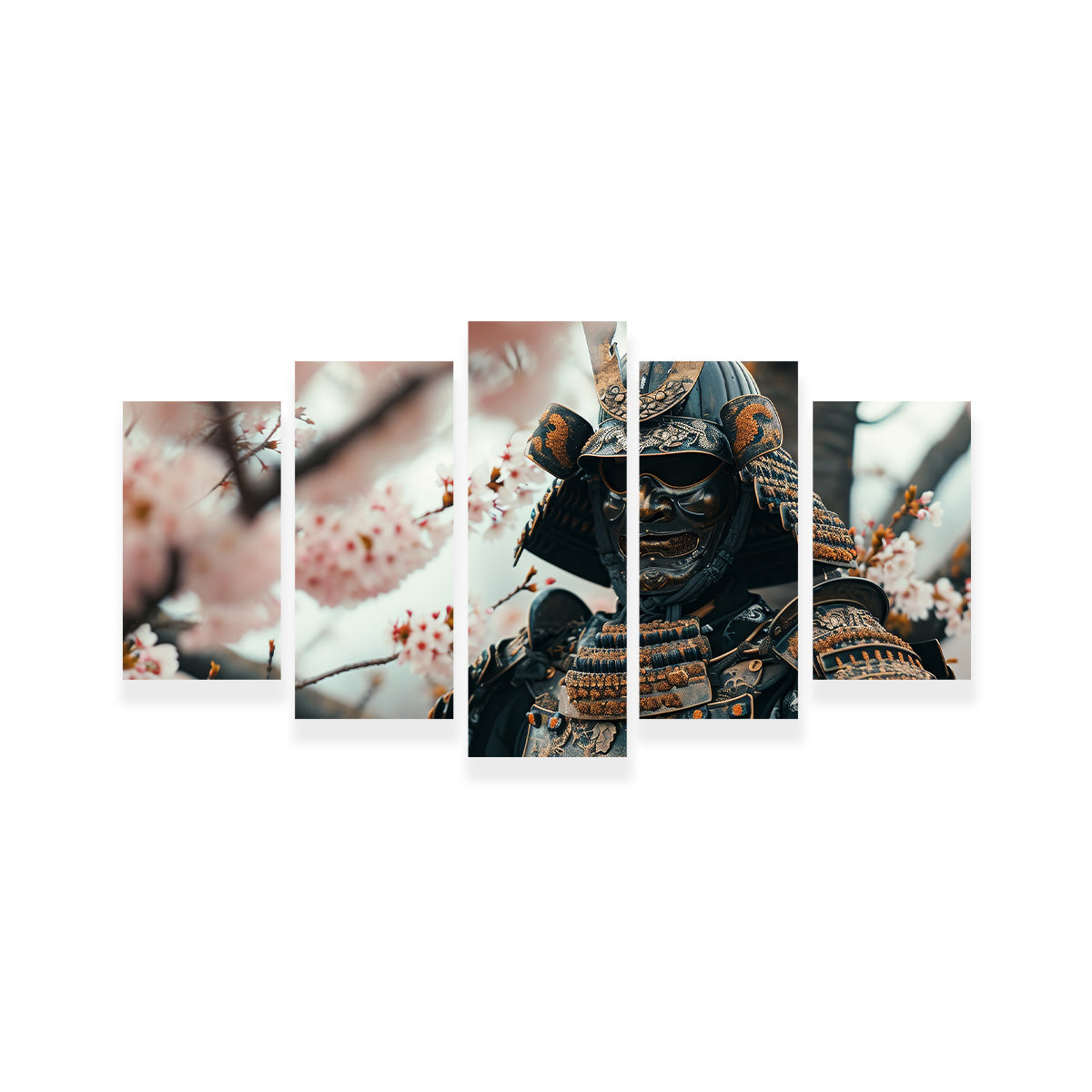 Samurai Armor with Cherry Blossoms Wall Art