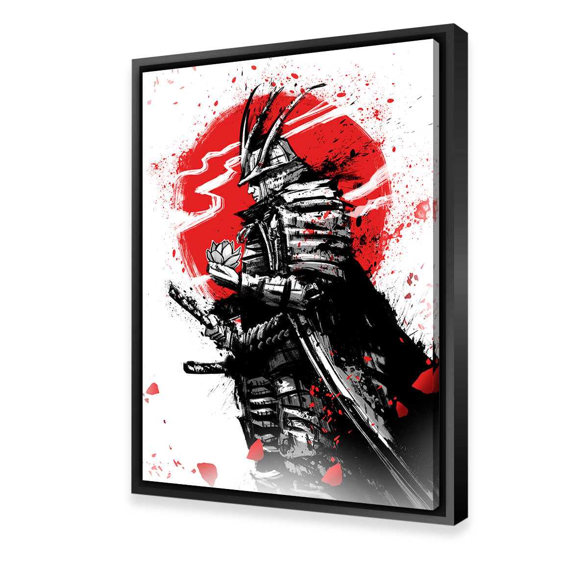 Samurai in Armor and Helmet Wall Art