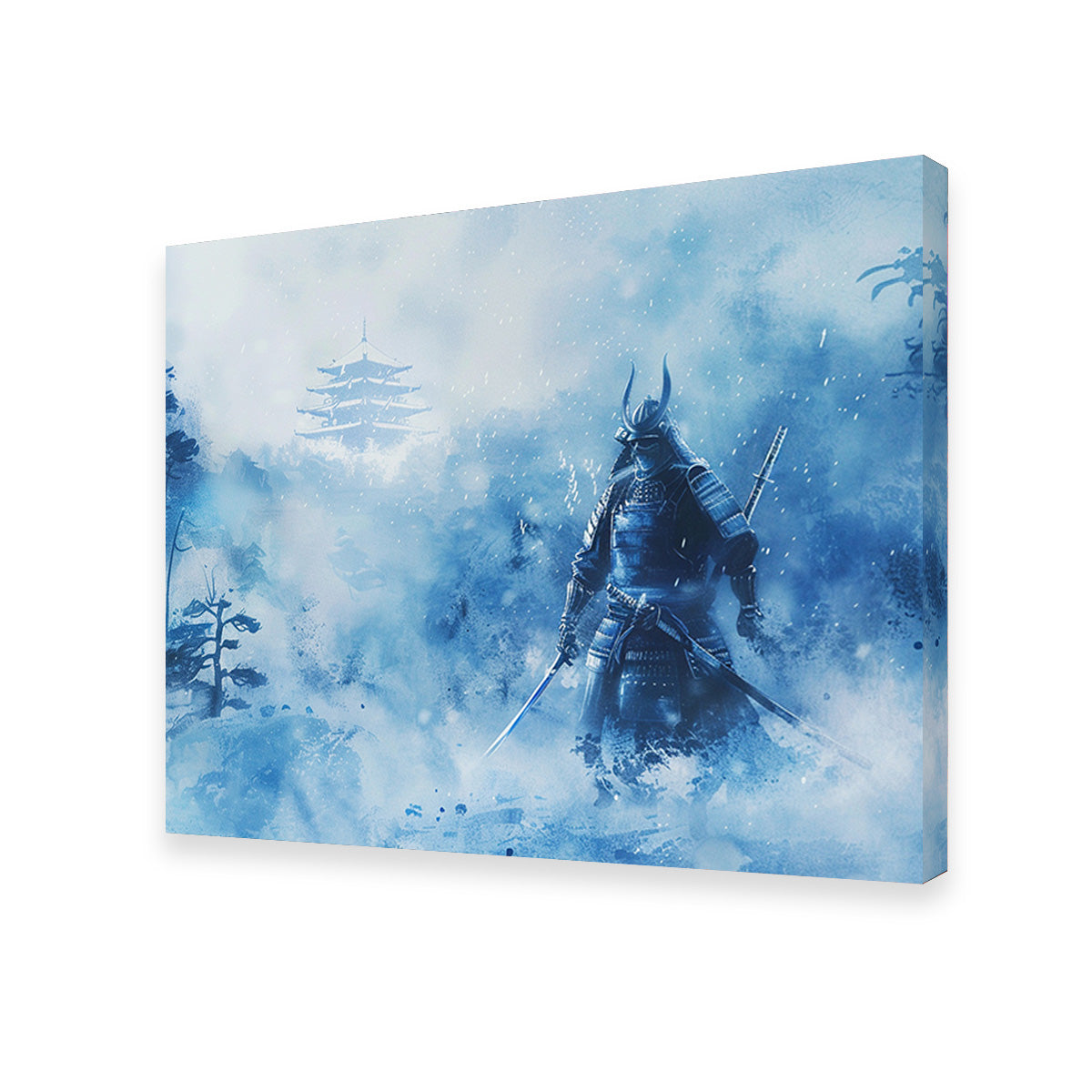 Samurai Misty Winter Forest Wall Art