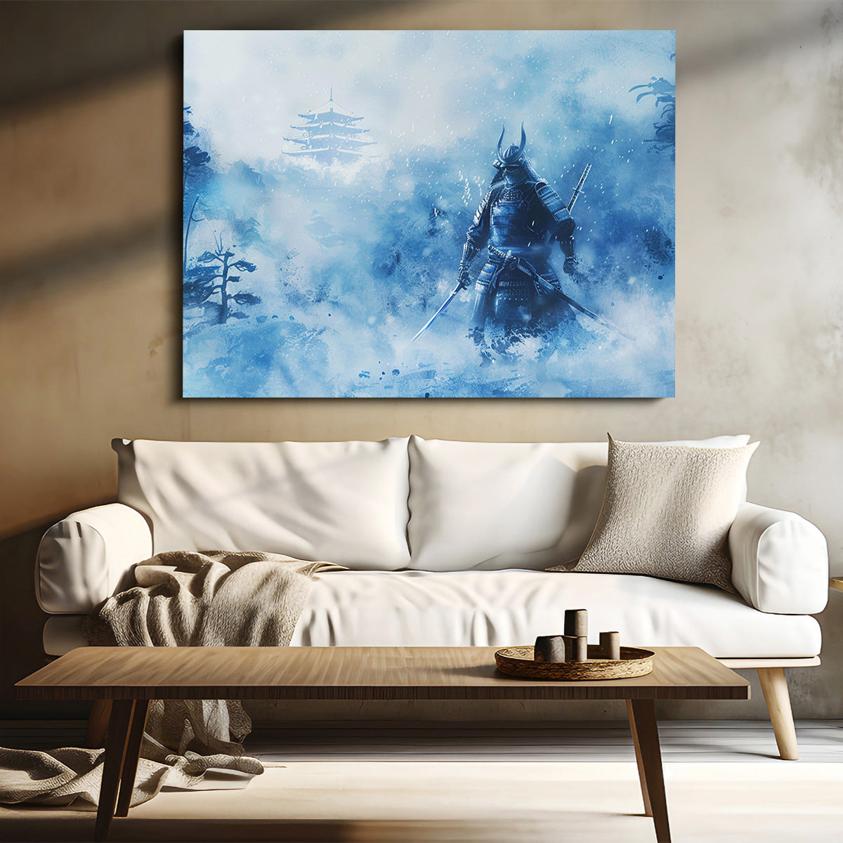 Samurai Misty Winter Forest Wall Art