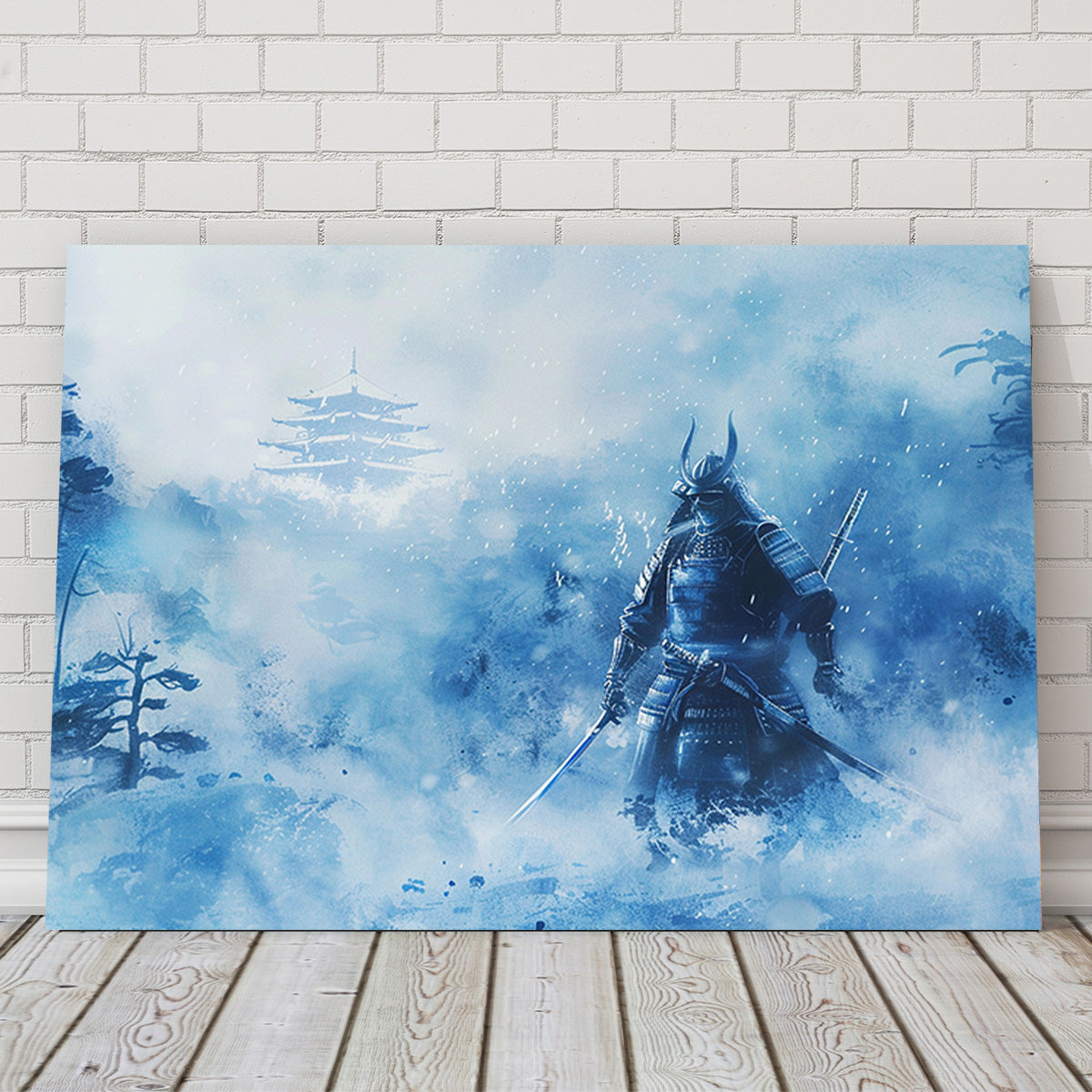 Samurai Misty Winter Forest Wall Art