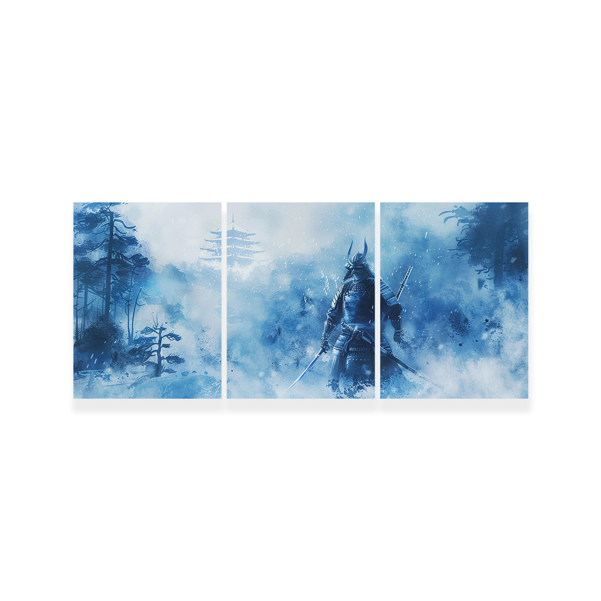 Samurai Misty Winter Forest Wall Art