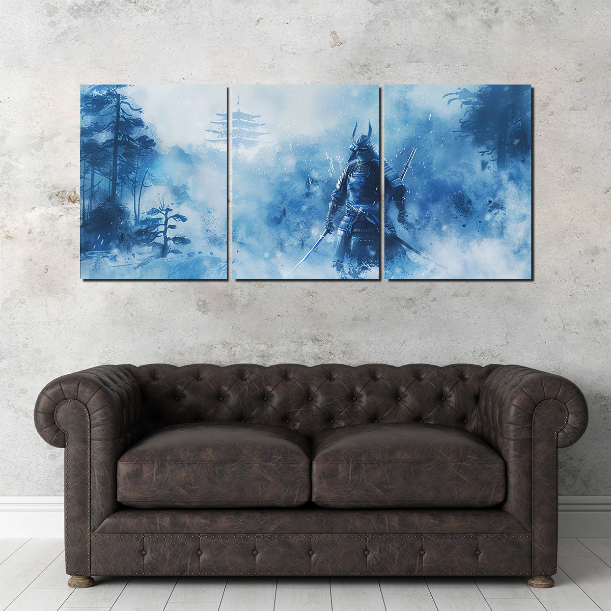 Samurai Misty Winter Forest Wall Art