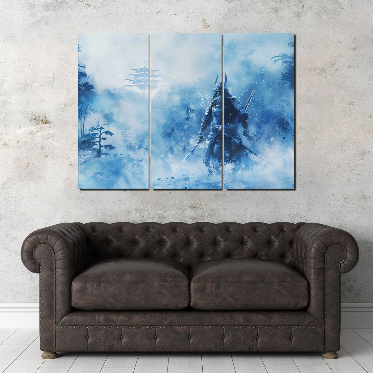 Samurai Misty Winter Forest Wall Art