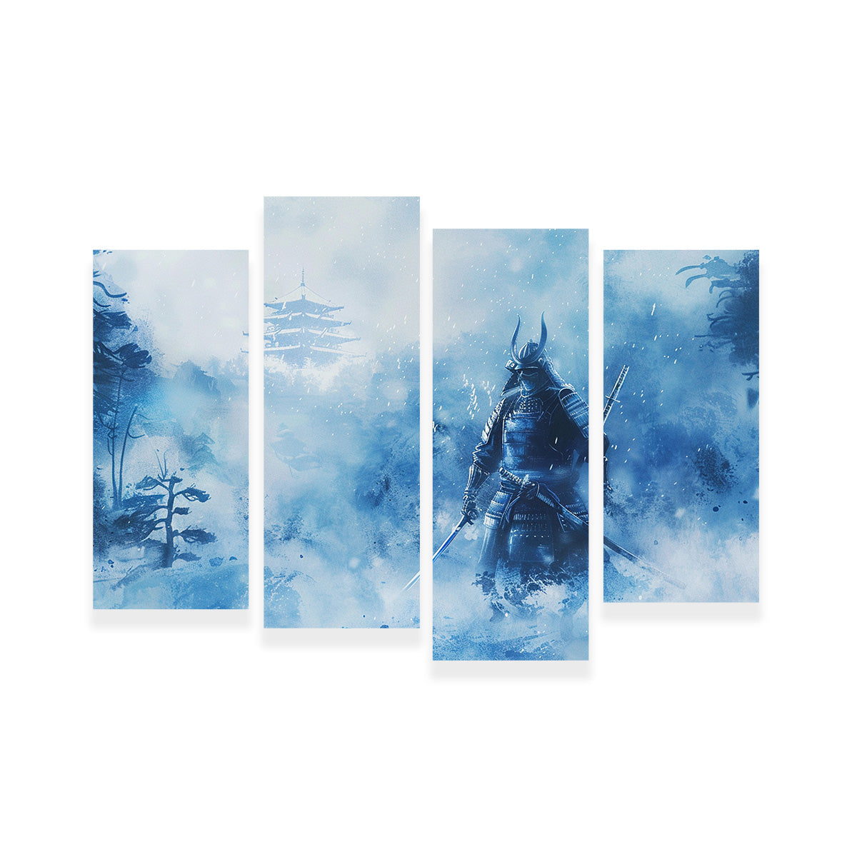 Samurai Misty Winter Forest Wall Art