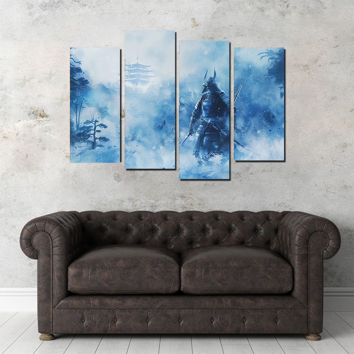 Samurai Misty Winter Forest Wall Art