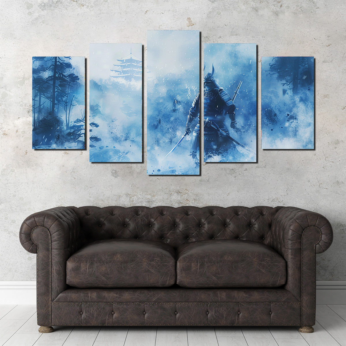 Samurai Misty Winter Forest Wall Art