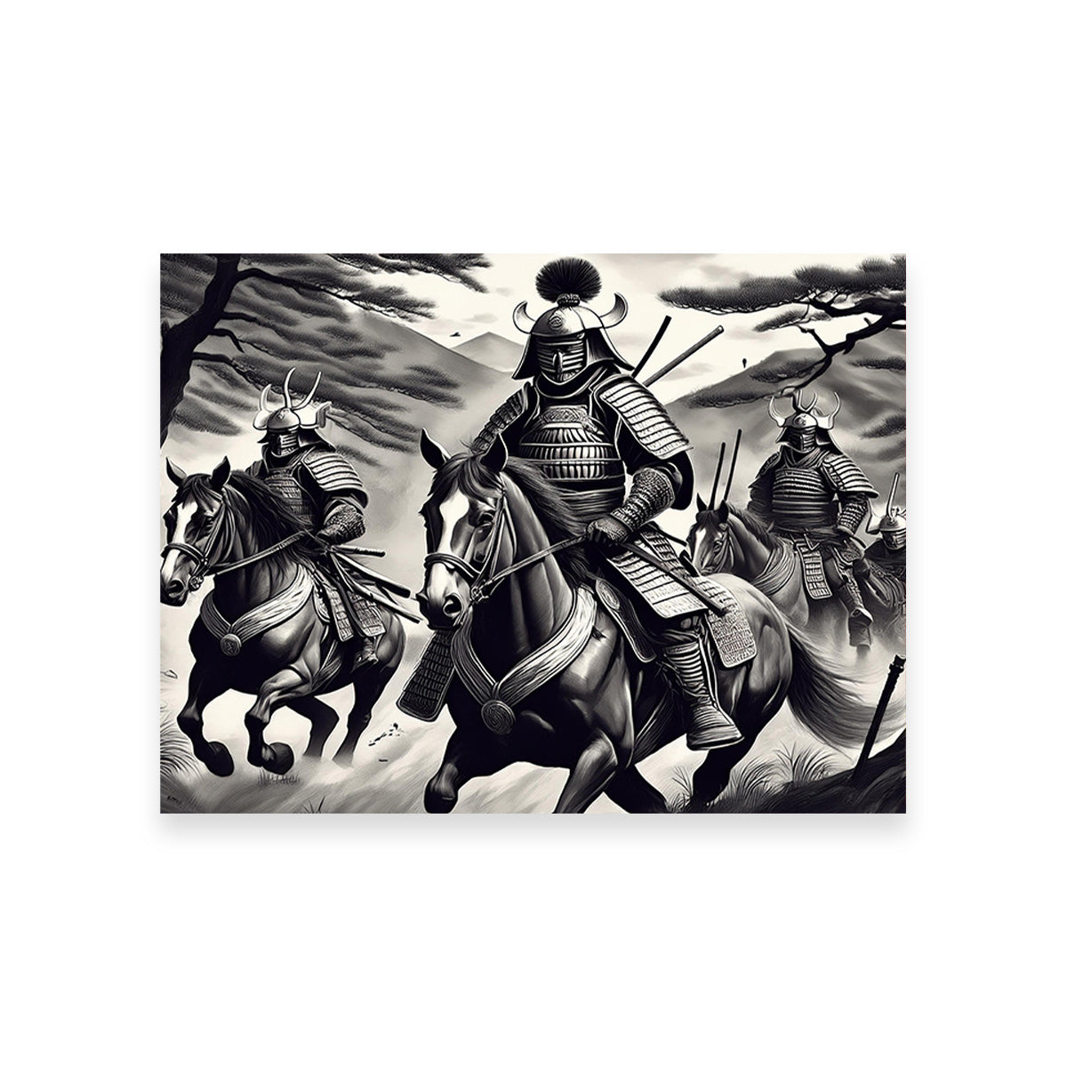 Samurai's Riding Horses Wall Art