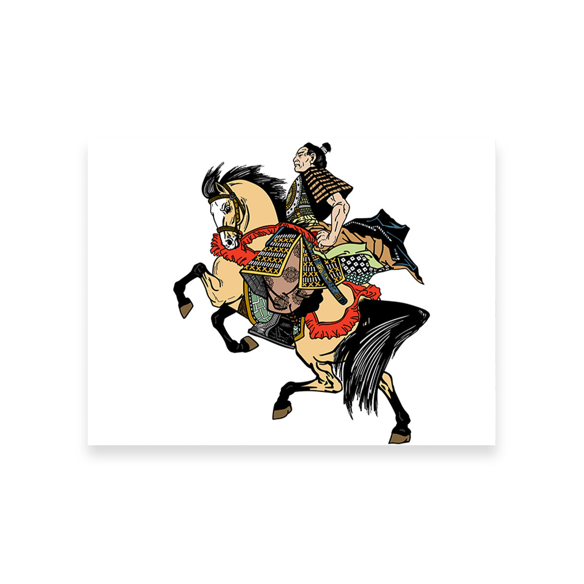 Samurai Warrior on Horseback Wall Art