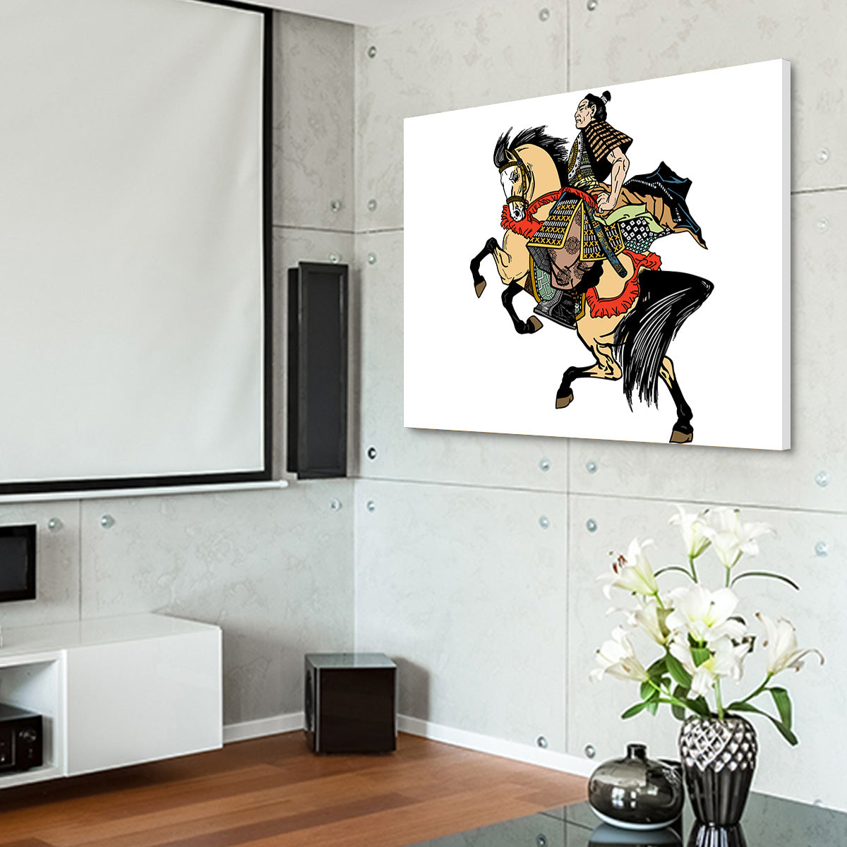 Samurai Warrior on Horseback Wall Art