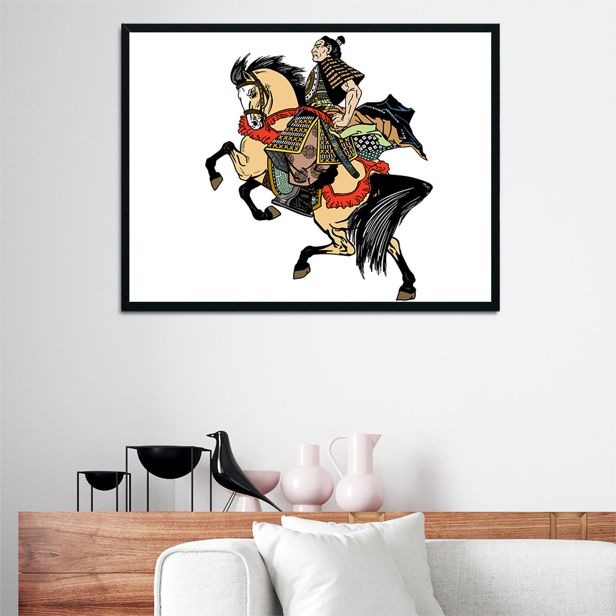 Samurai Warrior on Horseback Wall Art