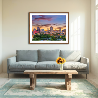AUTO-MOCKUP ROOM | San Antonio Skyline Wall Art