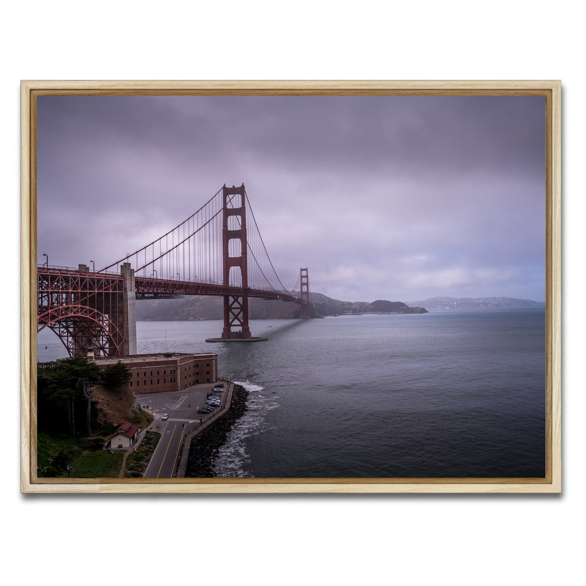 AUTO-MOCKUP WHITE | San Fran Golden Gate | 1 Piece | Natural Framed Canvas | group=4x3