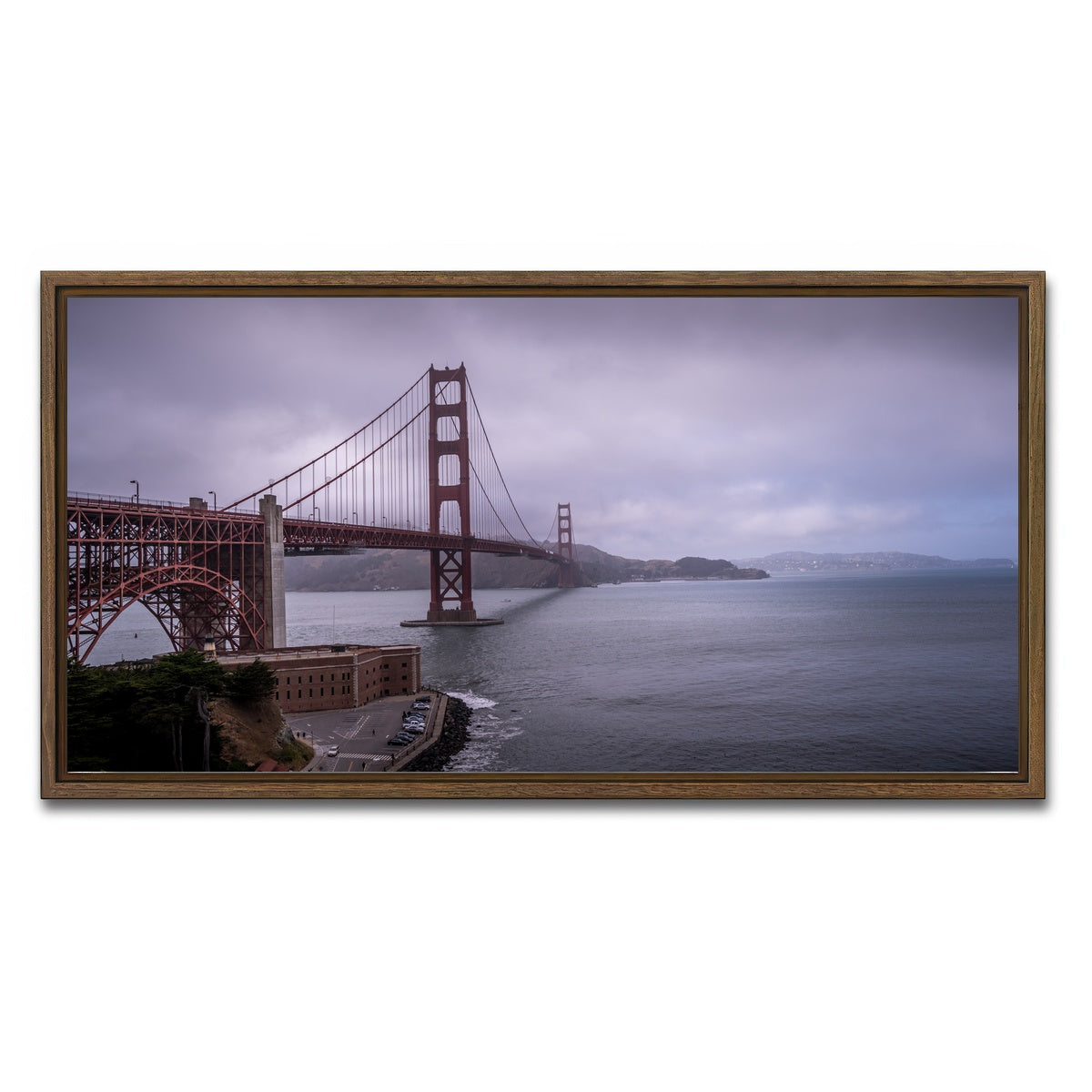 AUTO-MOCKUP WHITE | San Fran Golden Gate | 1 Piece | Walnut Framed Canvas | group=2x1