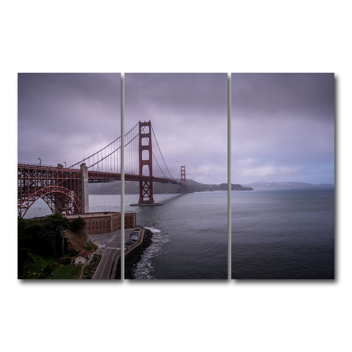AUTO-MOCKUP WHITE | San Fran Golden Gate | 3 Piece | Gallery Wrap Canvas | group=12x24
