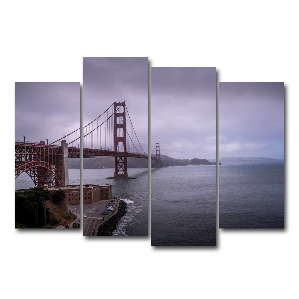 AUTO-MOCKUP WHITE | San Fran Golden Gate | 4 Piece | Gallery Wrap Canvas | group=4_normal
