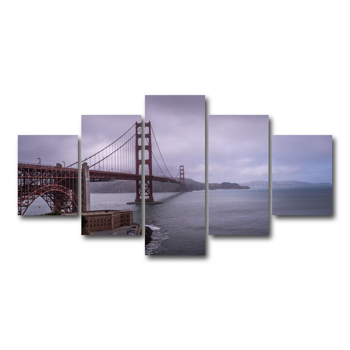 AUTO-MOCKUP WHITE | San Fran Golden Gate | 5 Piece | Gallery Wrap Canvas | group=5_short