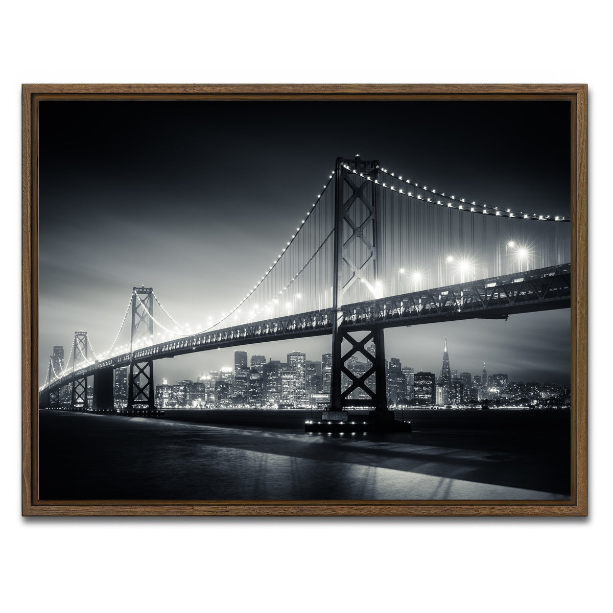 AUTO-MOCKUP WHITE | San Francisco Bay Canvas | 1 Piece | Walnut Framed Canvas | group=4x3