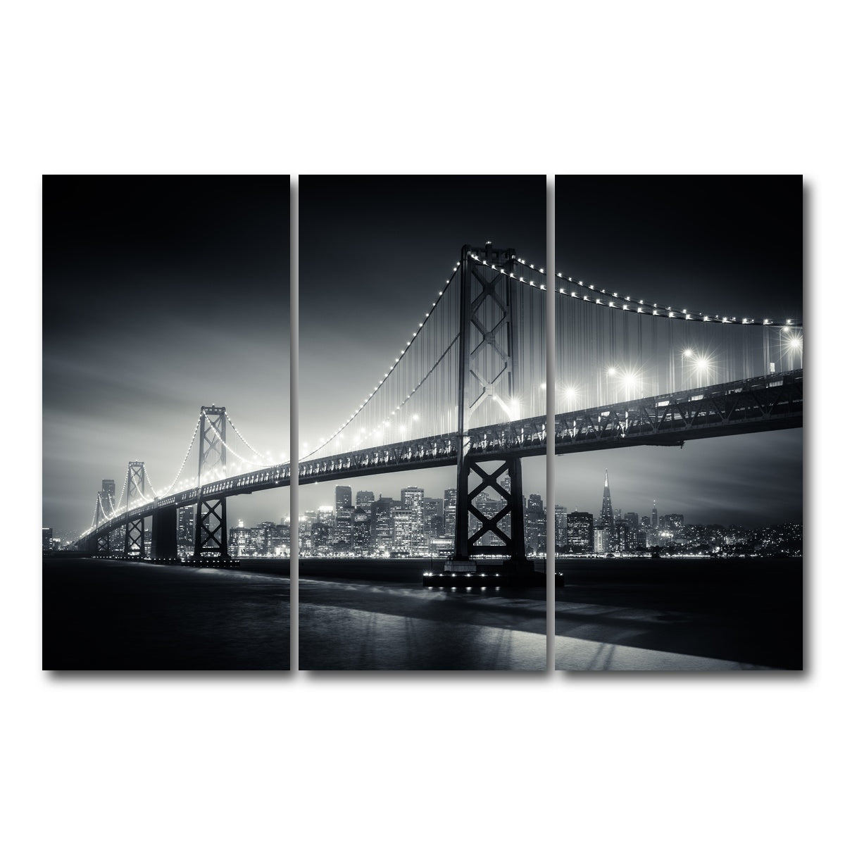 AUTO-MOCKUP WHITE | San Francisco Bay Canvas | 3 Piece | Gallery Wrap Canvas | group=12x24