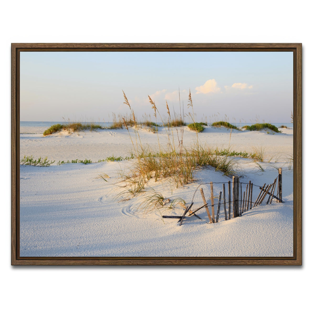 AUTO-MOCKUP WHITE | Sand Dunes and Sea Oats | 1 Piece | Walnut Framed Canvas | group=4x3