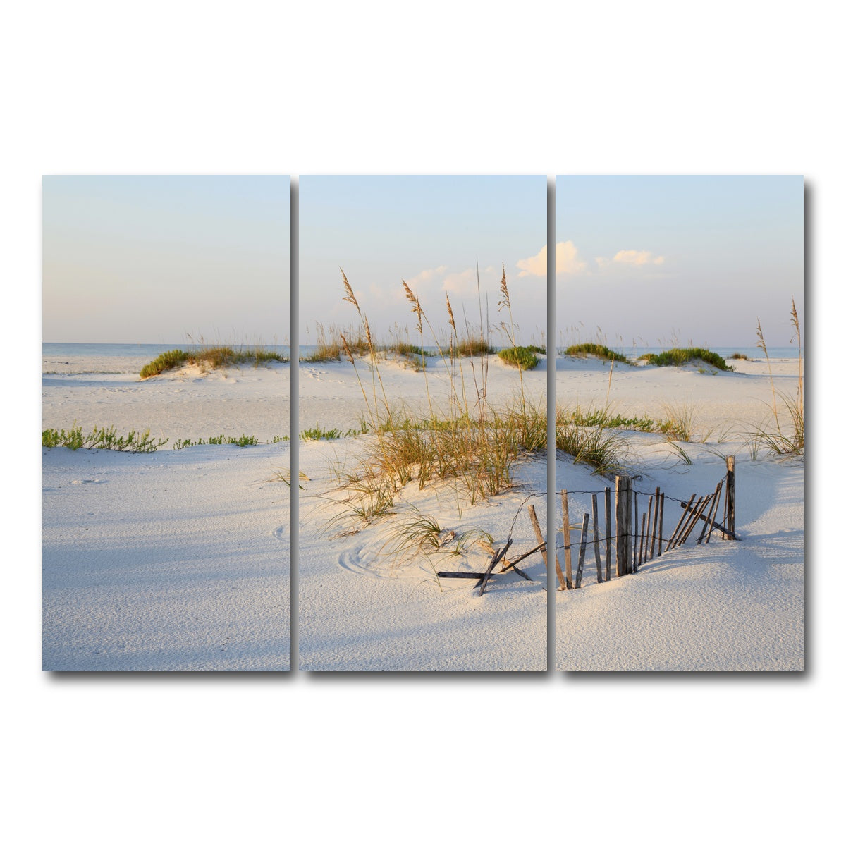 AUTO-MOCKUP WHITE | Sand Dunes and Sea Oats | 3 Piece | Gallery Wrap Canvas | group=12x24