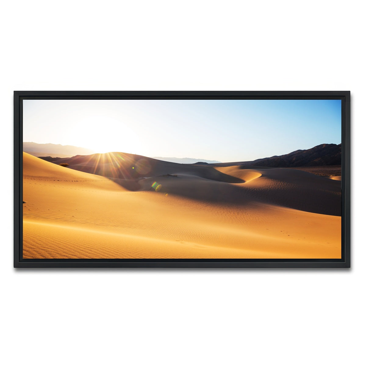 AUTO-MOCKUP WHITE | Sand dunes in Death Valley | 1 Piece | Black Framed Canvas | group=2x1