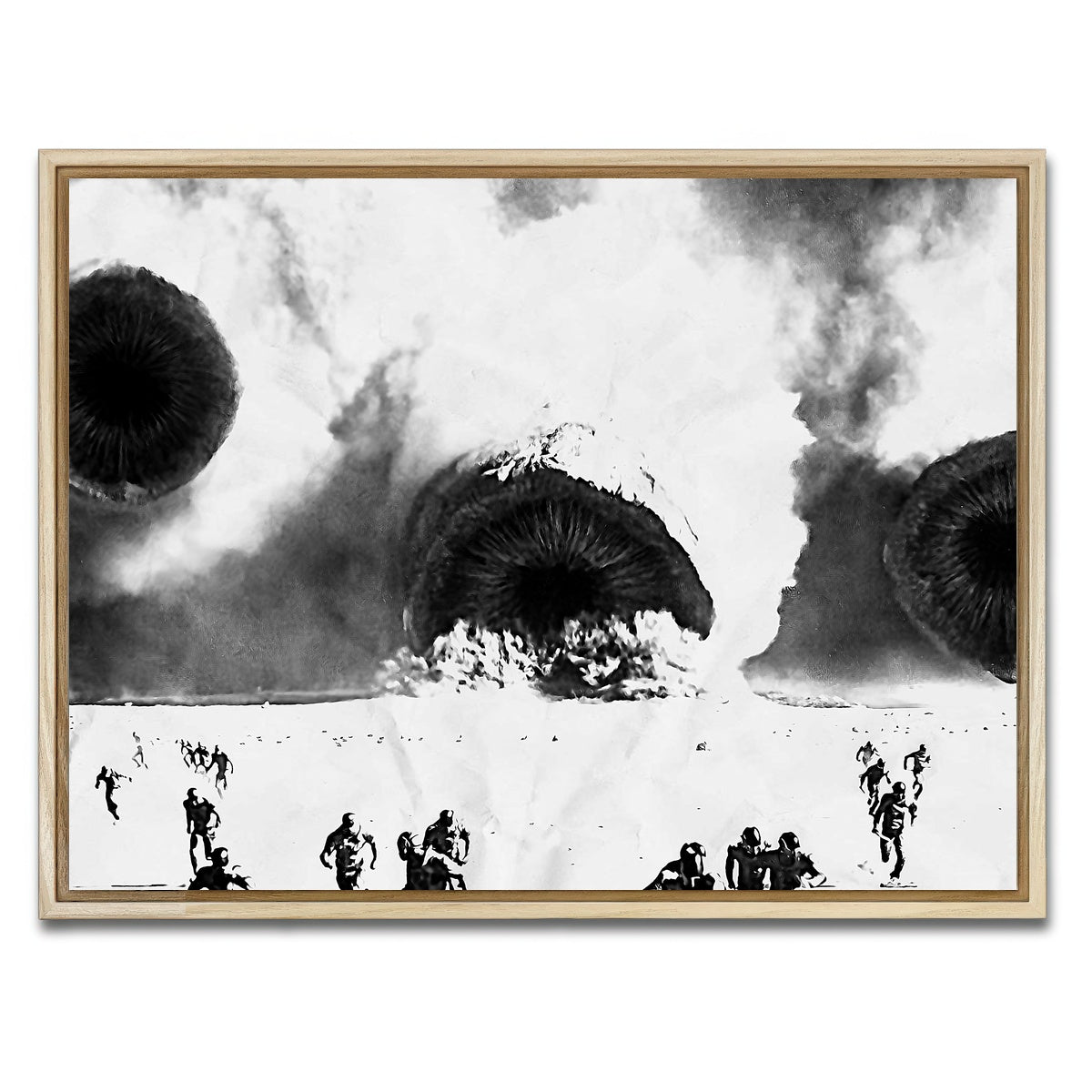 AUTO-MOCKUP WHITE | Sandworms - Dune Grayscale | 1 Piece | Natural Framed Canvas | group=4x3