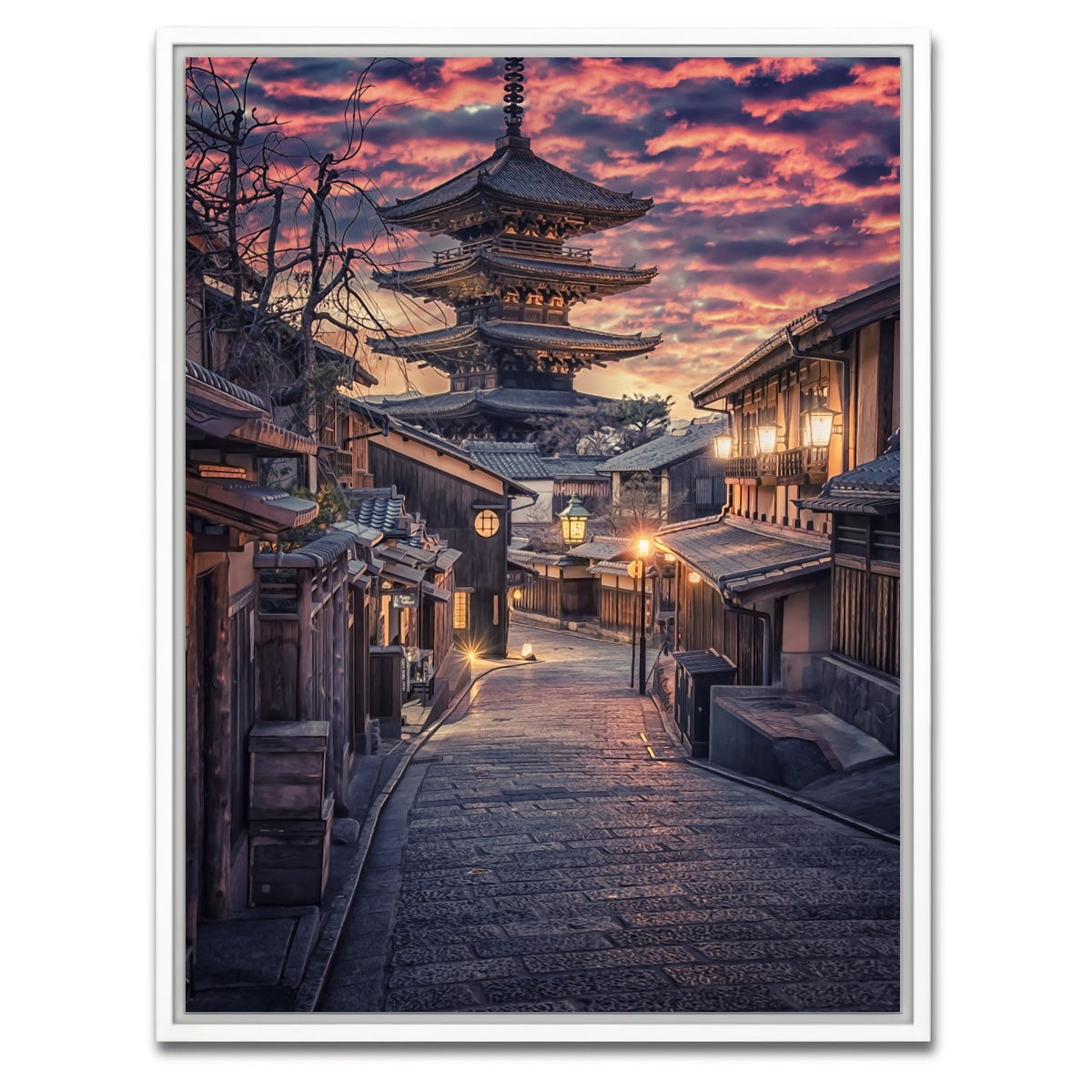 AUTO-MOCKUP WHITE | Sannen Zaka Street | 1 Piece | White Framed Canvas | group=3x4