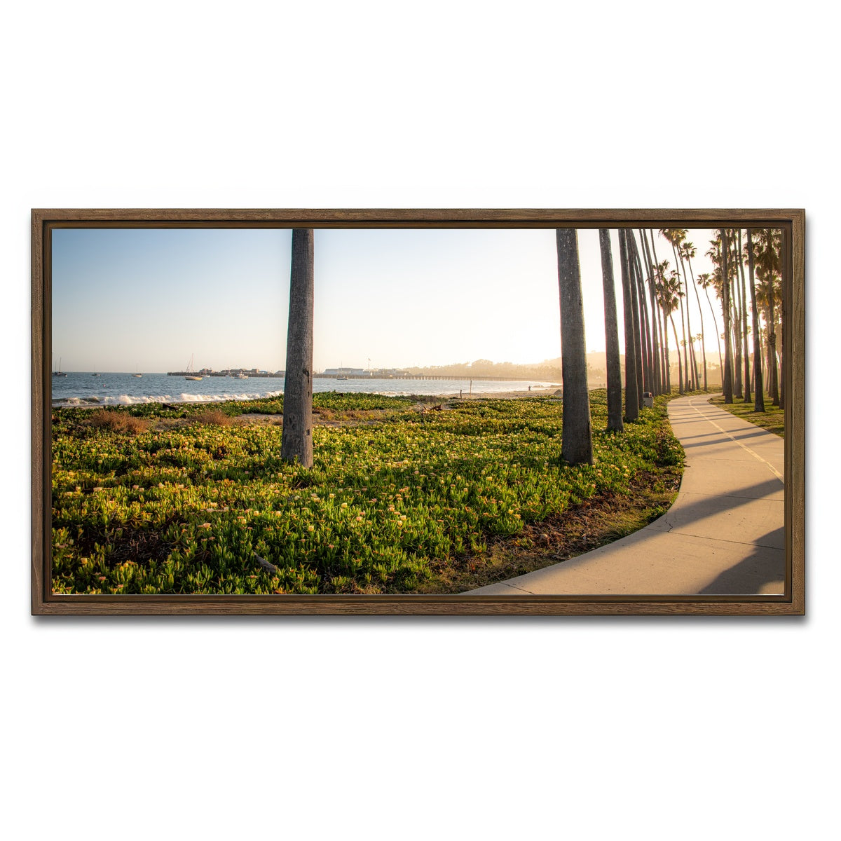 AUTO-MOCKUP WHITE | Santa Barbara Bike Path | 1 Piece | Walnut Framed Canvas | group=2x1