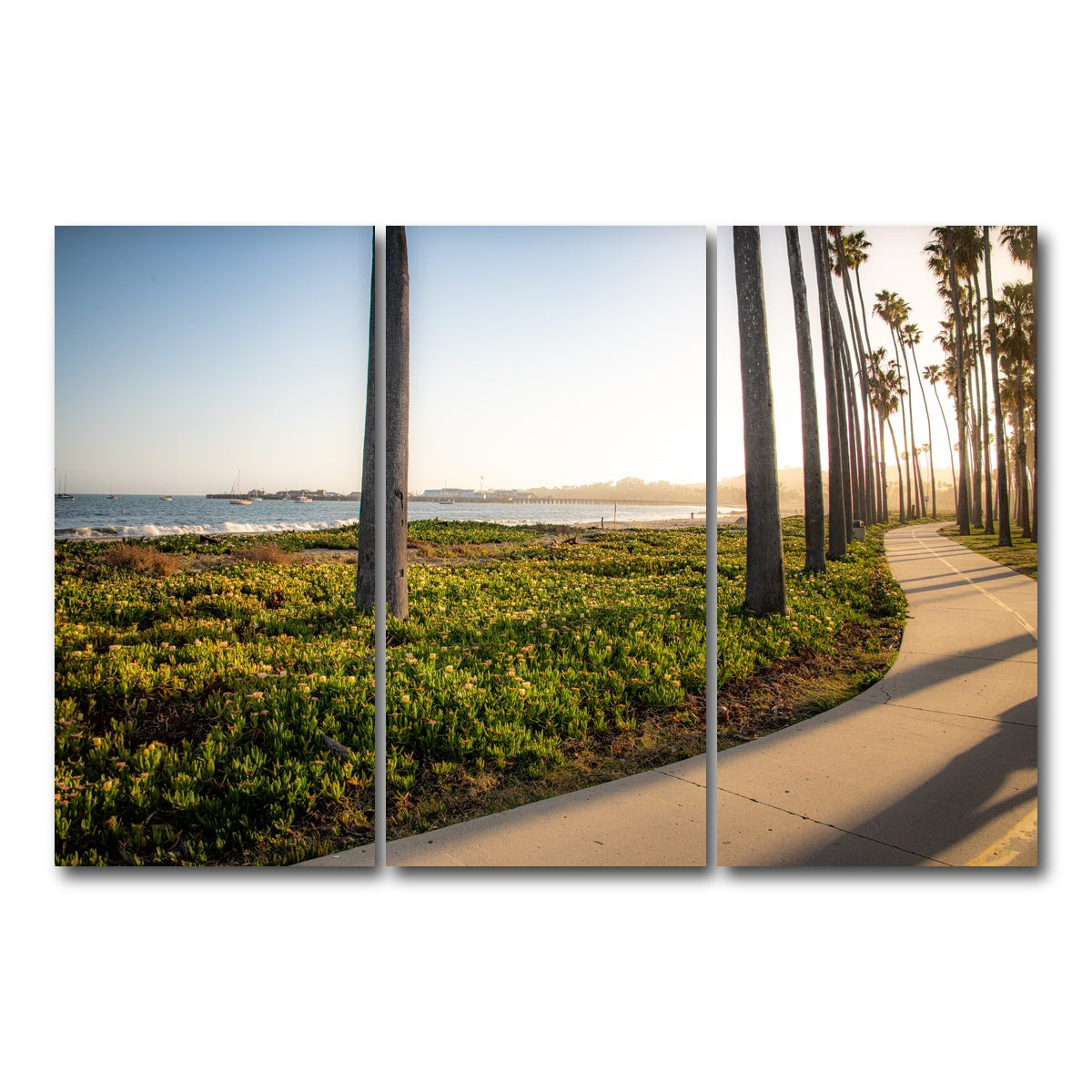 AUTO-MOCKUP WHITE | Santa Barbara Bike Path | 3 Piece | Gallery Wrap Canvas | group=12x24