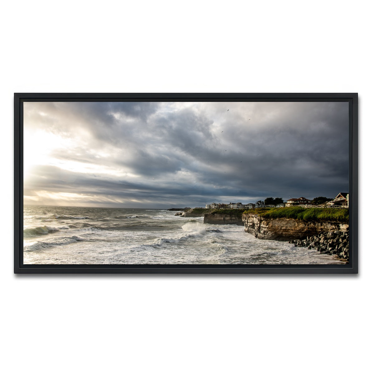 AUTO-MOCKUP WHITE | Santa Cruz Sunset | 1 Piece | Black Framed Canvas | group=2x1