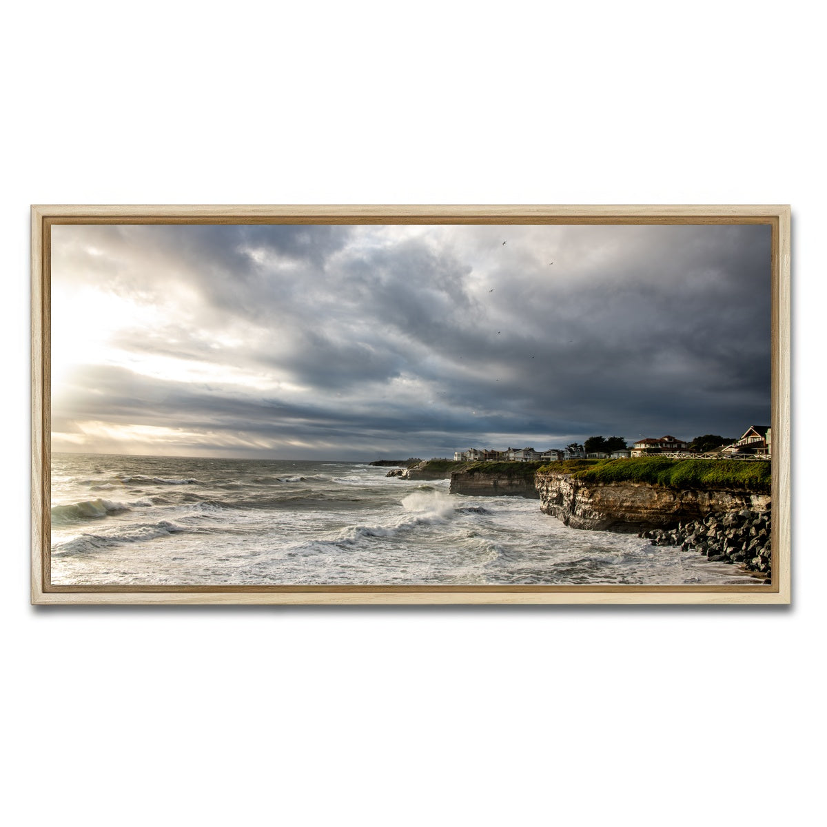 AUTO-MOCKUP WHITE | Santa Cruz Sunset | 1 Piece | Natural Framed Canvas | group=2x1