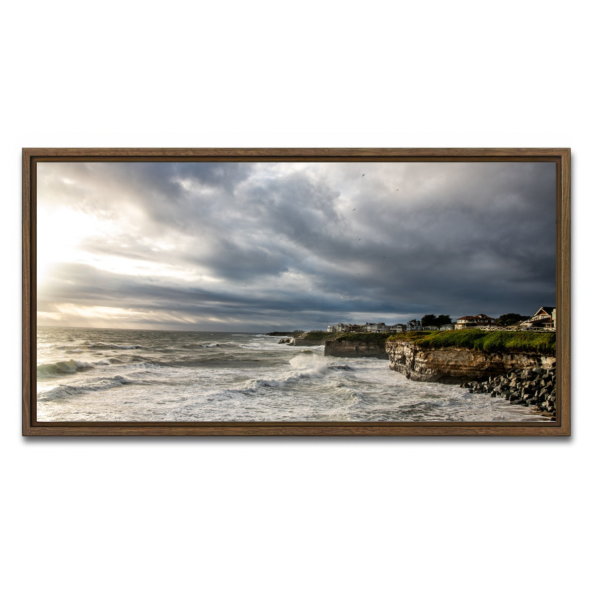 AUTO-MOCKUP WHITE | Santa Cruz Sunset | 1 Piece | Walnut Framed Canvas | group=2x1