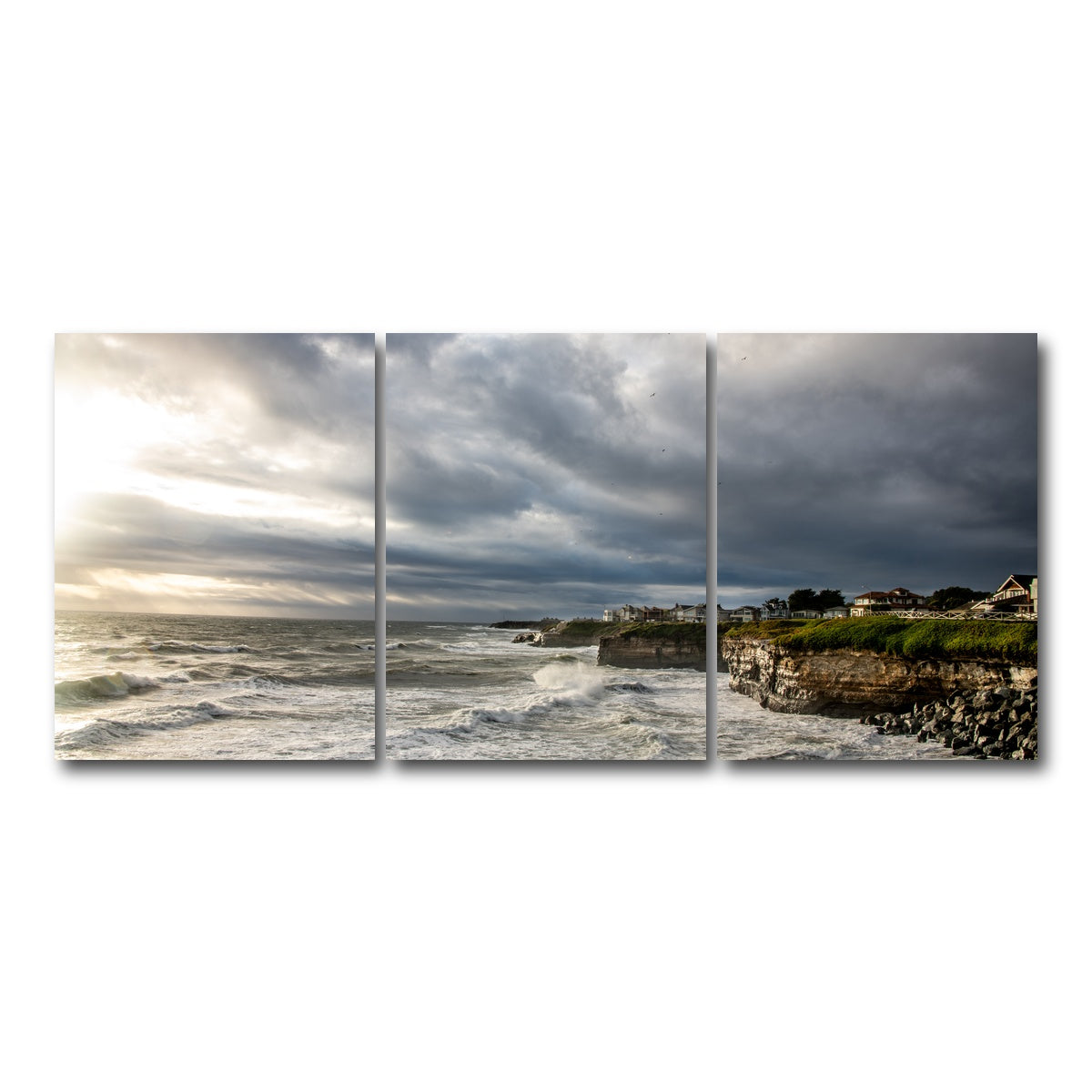 AUTO-MOCKUP WHITE | Santa Cruz Sunset | 3 Piece | Gallery Wrap Canvas | group=18x24