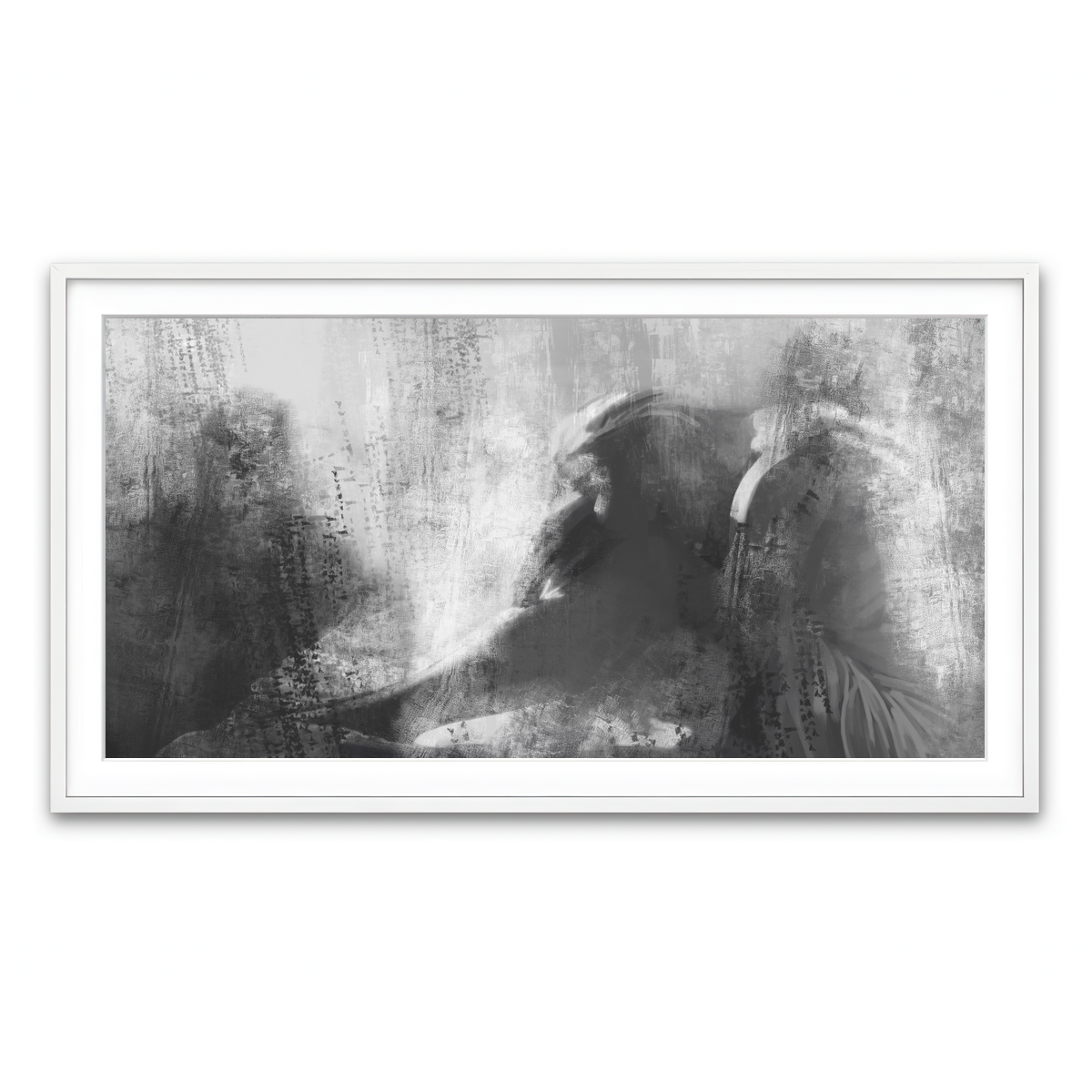 Framed Print 2x1 White