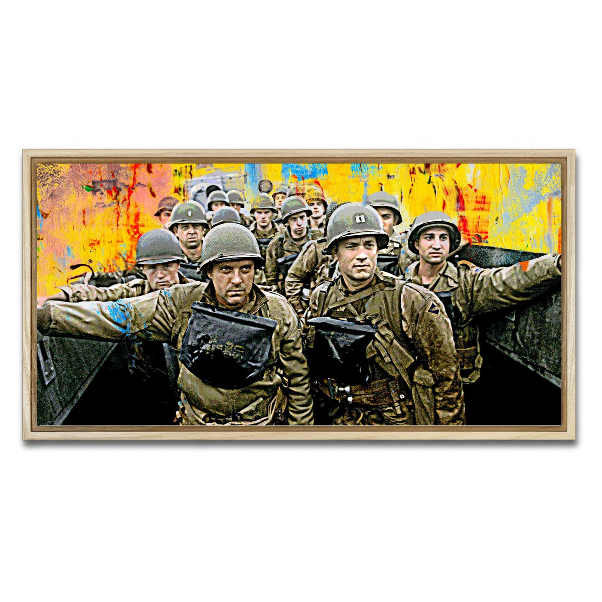 AUTO-MOCKUP WHITE | Saving Private Ryan Abstract | 1 Piece | Natural Framed Canvas | group=2x1